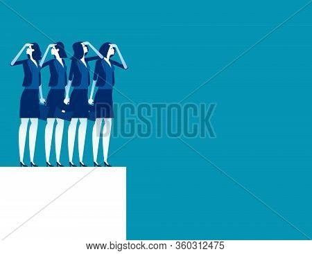 Company Economy Toward Decline Stock. Concept Business Finance And Economy Vector. Solution, Directi