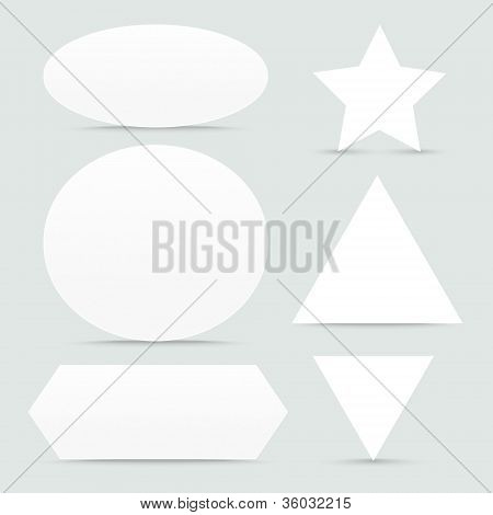 Banderoles en papier différents avec des ombres