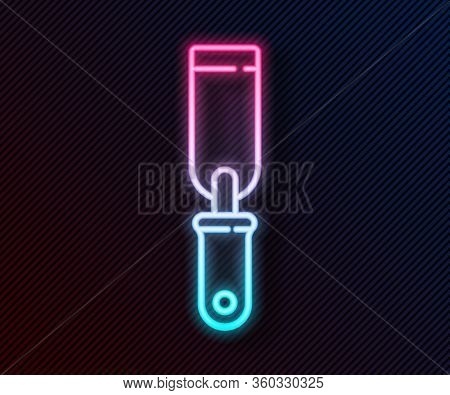 Glowing Neon Line Rasp Metal File Icon Isolated On Black Background. Rasp For Working With Wood And 