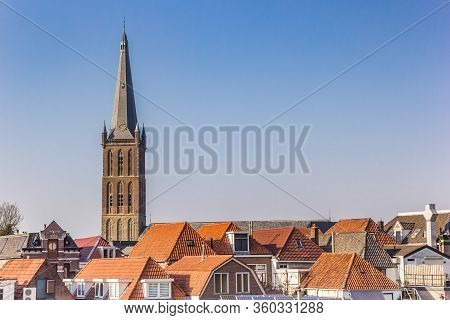 Tower Of The St. Clemens Church In Historic City Steenwijk, Netherlands