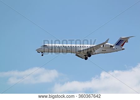 Paris, France - May 12, 2012 : Passenger Aircraft Bombardier Crj - 701, Airline - Air France (brit A