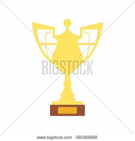 Winner's Trophy Icon. The Golden Trophy Vector Is A Symbol Of Victory In A Sports Event As Football,
