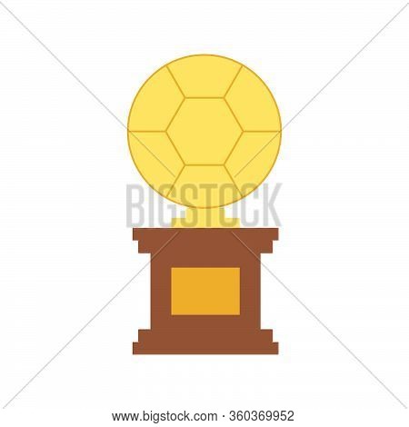 Winner's Trophy Icon. The Golden Trophy Vector Is A Symbol Of Victory In A Sports Event As Football,