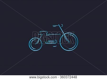 A Gradient Art Of Bicycle With Minimal Lines.