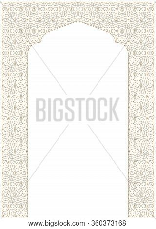 Rectangular Frame Of The Arabic Pattern With Proportion A4.fine Lines.