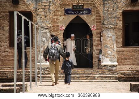 Thai People And Foreign Traveler Travel Visit And Respect Praying At Krue Se Mosque Or Masjid Kerise