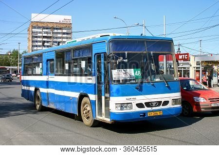 Ekaterinburg, Russia - May 8, 2010: Old Urban Bus Daewoo Bs106 In The City Street.