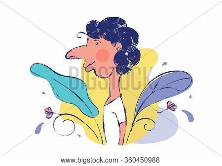 Hand drawn Young Man vector illustrator. Flat style vector design set stock vectors. vector people creative illustration, t shirt design, man vector, man cartoon, young man, icon design, frame vector