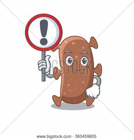 An Icon Of Actinomyces Israelii Cartoon Design Style With A Sign Board