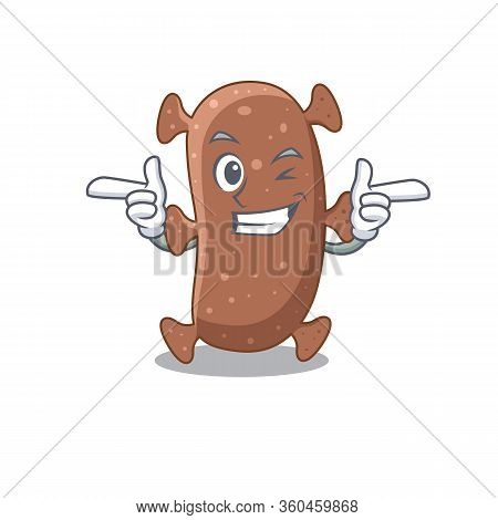 Cartoon Design Concept Of Actinomyces Israelii With Funny Wink Eye