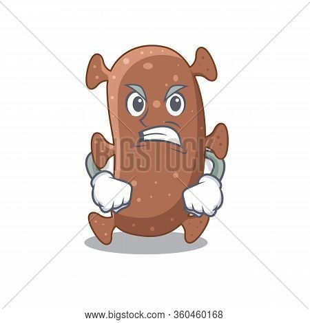 Mascot Design Concept Of Actinomyces Israelii With Angry Face