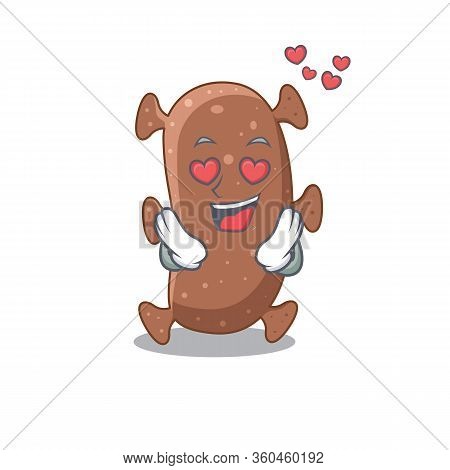 Cute Actinomyces Israelii Cartoon Character Has A Falling In Love Face