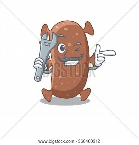 A Picture Of Actinomyces Israelii Mechanic Mascot Design Concept