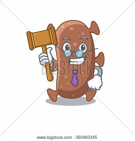 A Humble Judge Of Actinomyces Israelii Cartoon Character Design Wearing Glasses