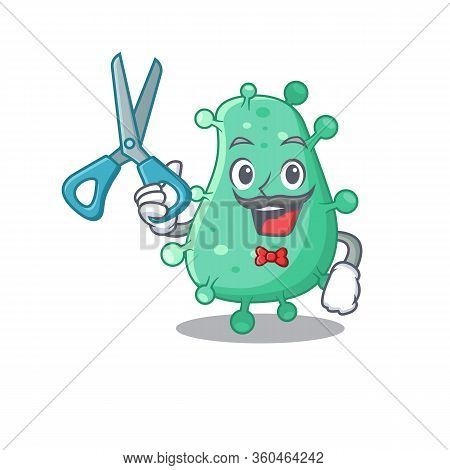 Sporty Agrobacterium Tumefaciens Cartoon Character Design With Barber