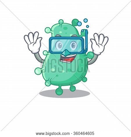 Agrobacterium Tumefaciens Mascot Design Concept Wearing Diving Glasses