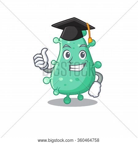 Happy Face Of Agrobacterium Tumefaciens In Black Graduation Hat For The Ceremony