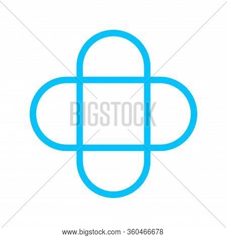 Plus Sign Stroke Line Blue Color For Button, Cross Sign Rounded Corner Simple, Icon Plus Sign With S