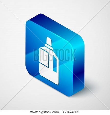 Isometric Fabric Softener Icon Isolated On Grey Background. Liquid Laundry Detergent, Conditioner, C