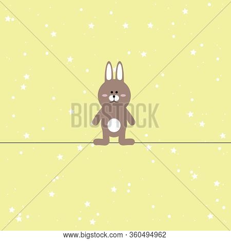 Hand Drawn Cute Bunny, Print Design Rabbit