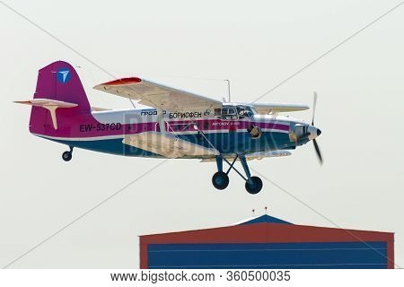 August 30, 2019. Zhukovsky, Russia. Light Multi-purpose Aircraft Antonov An-2-100 At The Internation