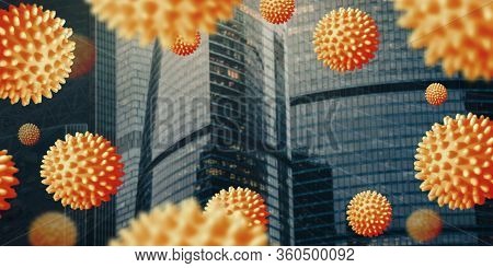Distribution Model Of Dangerous Coronavirus In City. Abstract Background With Space For Text. Pandem
