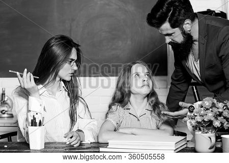 Home Tutoring Concept. Tutors And Afterschool Programs. Individual Approach. Tutor For Excellence. E