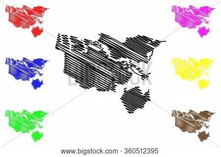 Amsterdam City (kingdom Of The Netherlands, Holland) Map Vector Illustration, Scribble Sketch City O