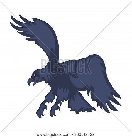 Vector Illustration Attacking Eagle With Spread Wings