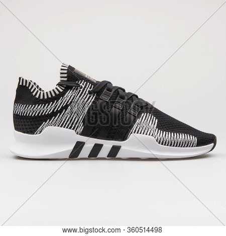 Vienna, Austria - August 16, 2017: Adidas Eqt Support Adv Pk Black And White Sneaker On White Backgr