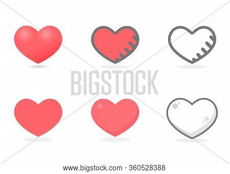 Collection Of Heart Illustrations, Love Symbol Icon Set