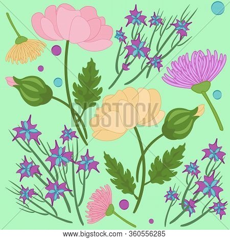 Floral Pattern On A Light Background Seamless