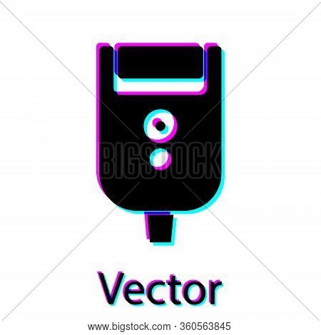 Black Electric Razor Blade For Men Icon Isolated On White Background. Electric Shaver. Vector Illust