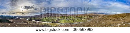 Aerial View Of Gweebarra River Between Doochary And Lettermacaward In Donegal - Ireland.