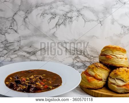 Beef Stew With Cheats Cheezy Biscuits. Calgary, Alberta, Canada