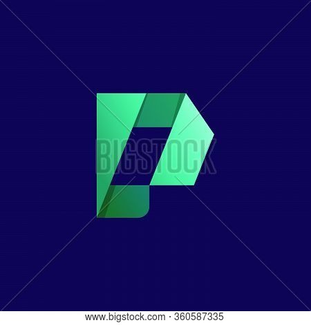 P Letter Logo. Folded Paper Style. Vector Icon Perfect For Craft Labels, Origami Posters, Cute Ident