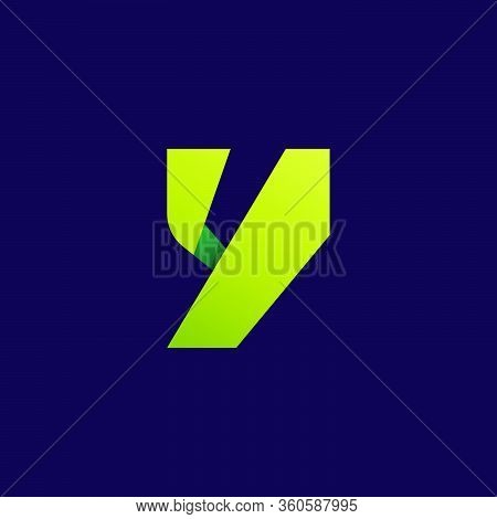 Y Letter Logo. Folded Paper Style. Vector Icon Perfect For Craft Labels, Origami Posters, Cute Ident