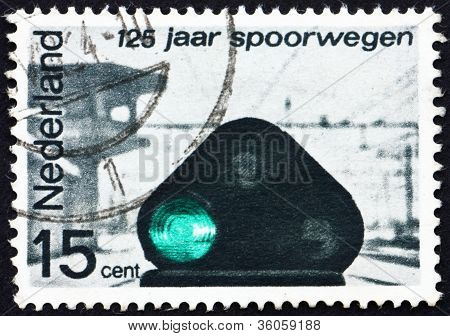 Postage stamp Netherlands 1964 Railroad Light Signal