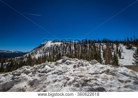 View From The Mirror Lake Scenic Byway Near Bald Mountain Pass In The Uinta Mountain Range Of Utah.