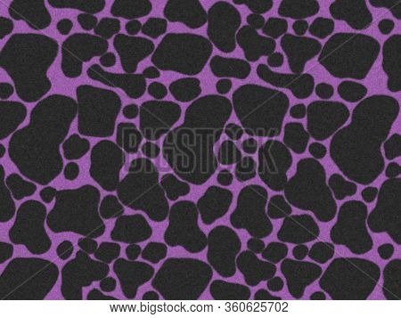3d Giraffe Or Cow Purple Print Camouflage Texture, Carpet Animal Skin Patterns Or Backgrounds, Black
