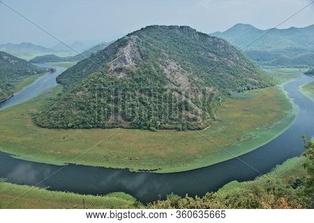 Rijeka Crnojevića, Part Of The Skadar Lake In Montenegro. Tourist Cruises By Boat On The Beautiful M