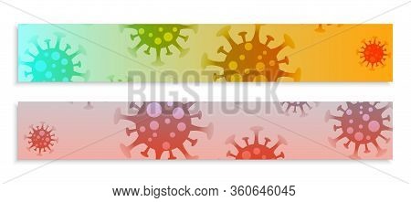 Coronavirus Infection Spread Wide Banners Set Vector