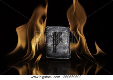 Norse Rune Fehu. Wealth, Creativity, Passion, Fire. Rune Fehu Is Associated With The Scandinavian Go