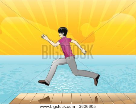 Corriendo a la orilla de la playa
