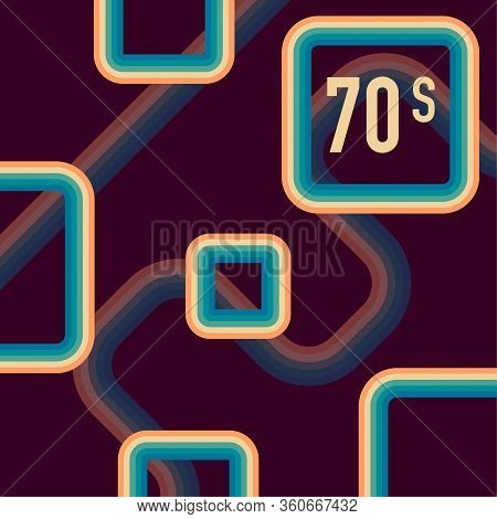 70s, 1970 Abstract Vector Stock Retro Lines Background. Vector Illustration.