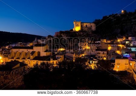 Scicli, Sicily, Italy. 31st December 2019. An Evening View From The Chiesa Di San Vito Across The Va