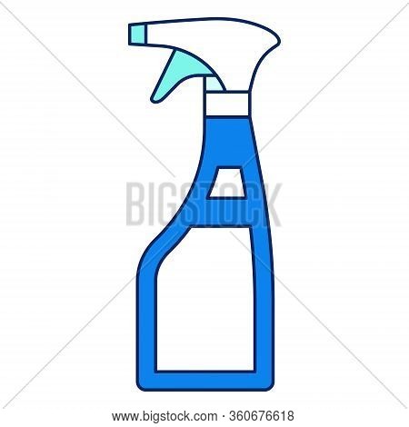 Covid Prevention - Sanitizer Spray. Covid-19 Icon, Coronavirus Element In Flat Line Style