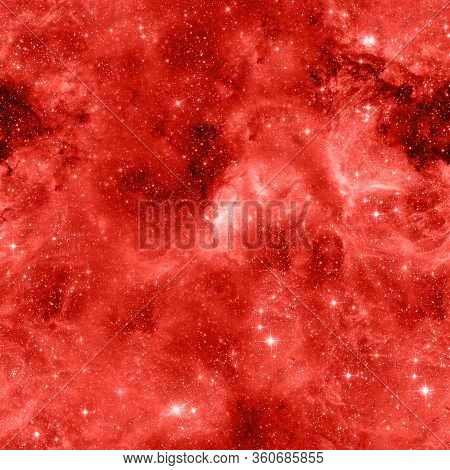 Galaxy Pattern Repeated Design. Red Abstract Background. Galaxy Pattern For Wrapping Paper, Fabric O