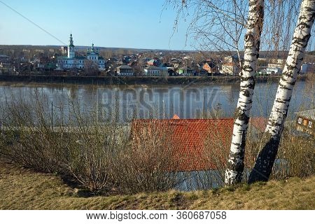 Kungur, View Of The River Sylva And Savior Transfiguration Church