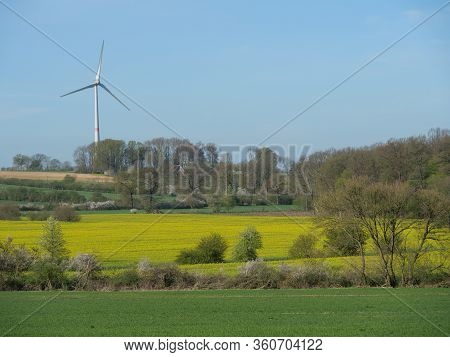sunny day in the baumberge in germany